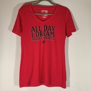Adidas Pink Ultimate Tee “All Day I Dream About Sports” T-Shirt